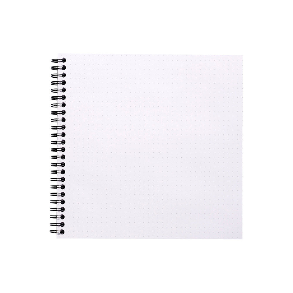 Reverse Book Wirebound 2-in-1 Notepad & Notebook 21cm x 21cm Dot Grid Black
