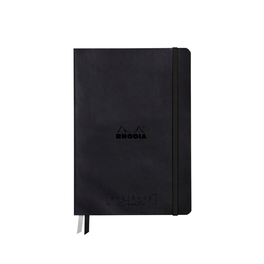 Rhodiarama Goalbook Creation 200gsm White Paper A5 Blank Black