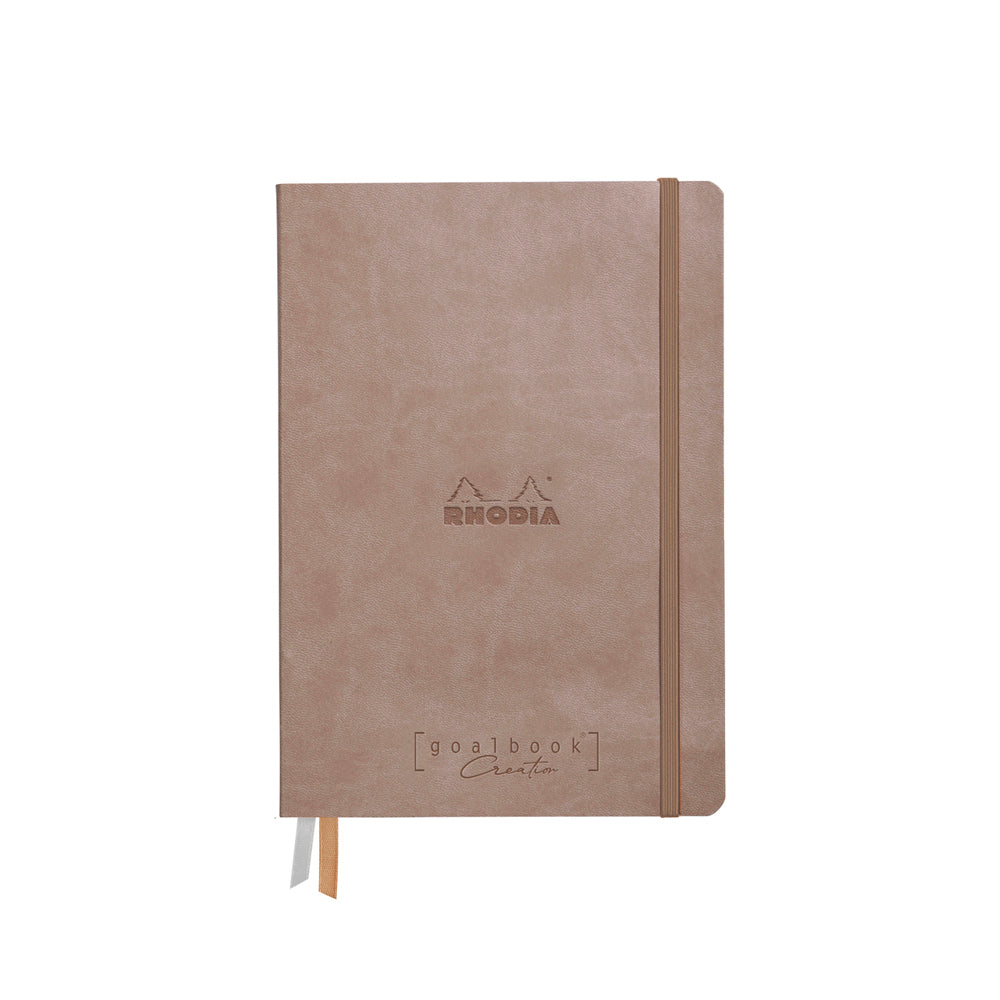 Rhodiarama Goalbook Creation 200gsm White Paper A5 Blank Taupe