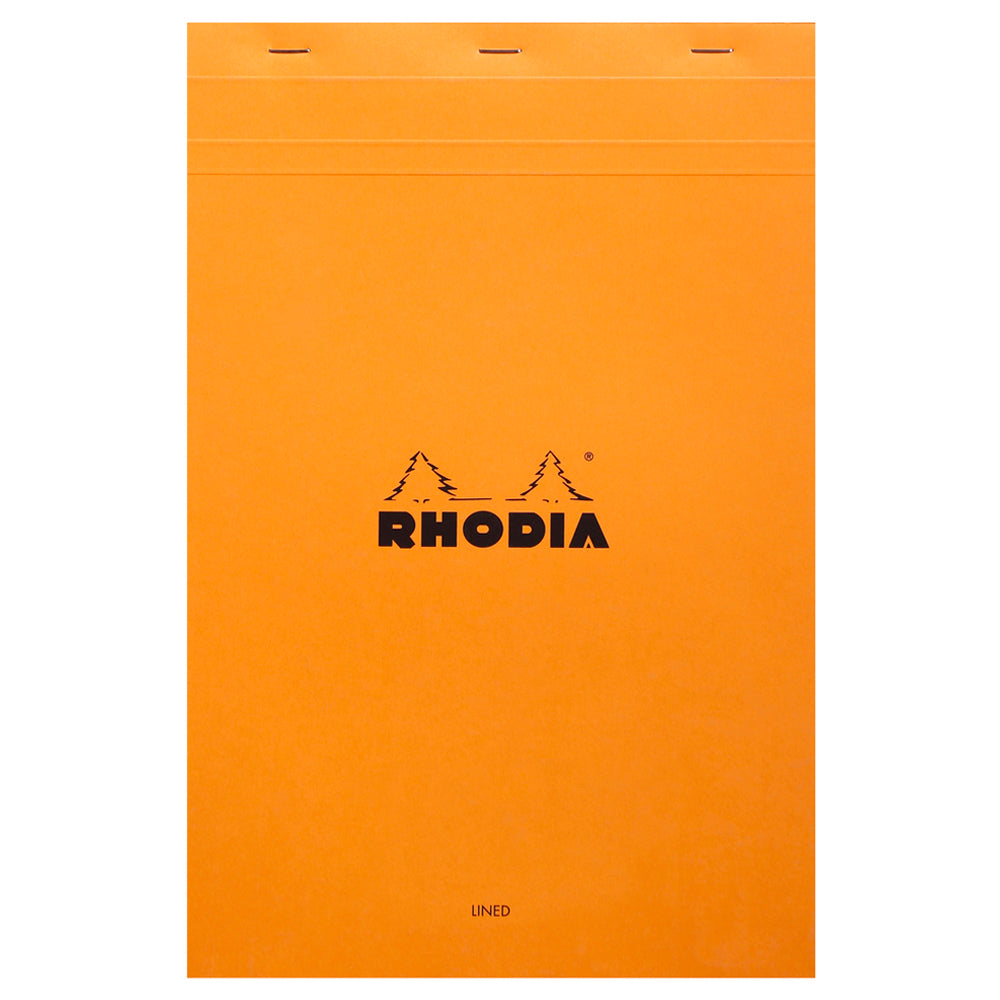 No. 19 Head Stapled Notepad A4+ Lined + Margin Orange
