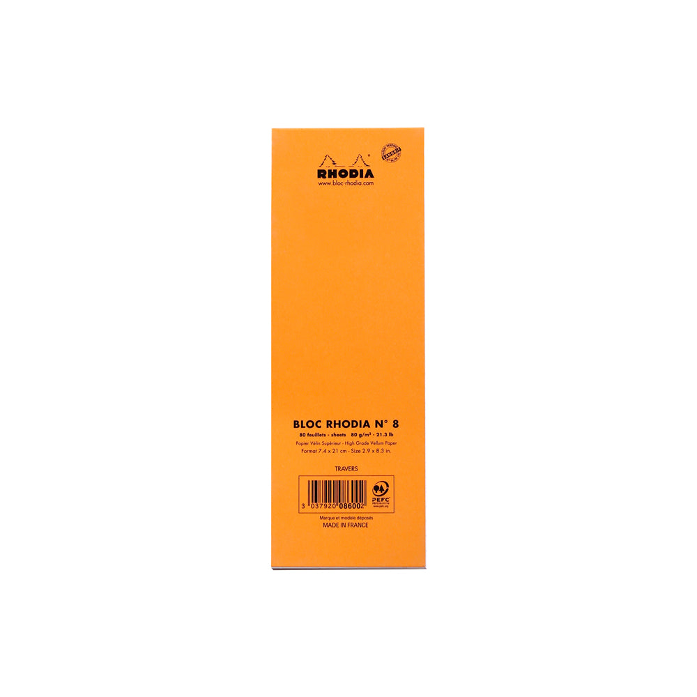 No. 8 Head Stapled Notepad List Lined Orange