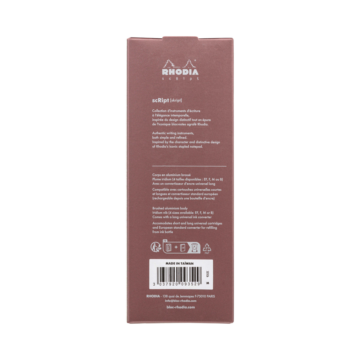 Rhodia scRipt Fountain Pen Medium Nib Brown