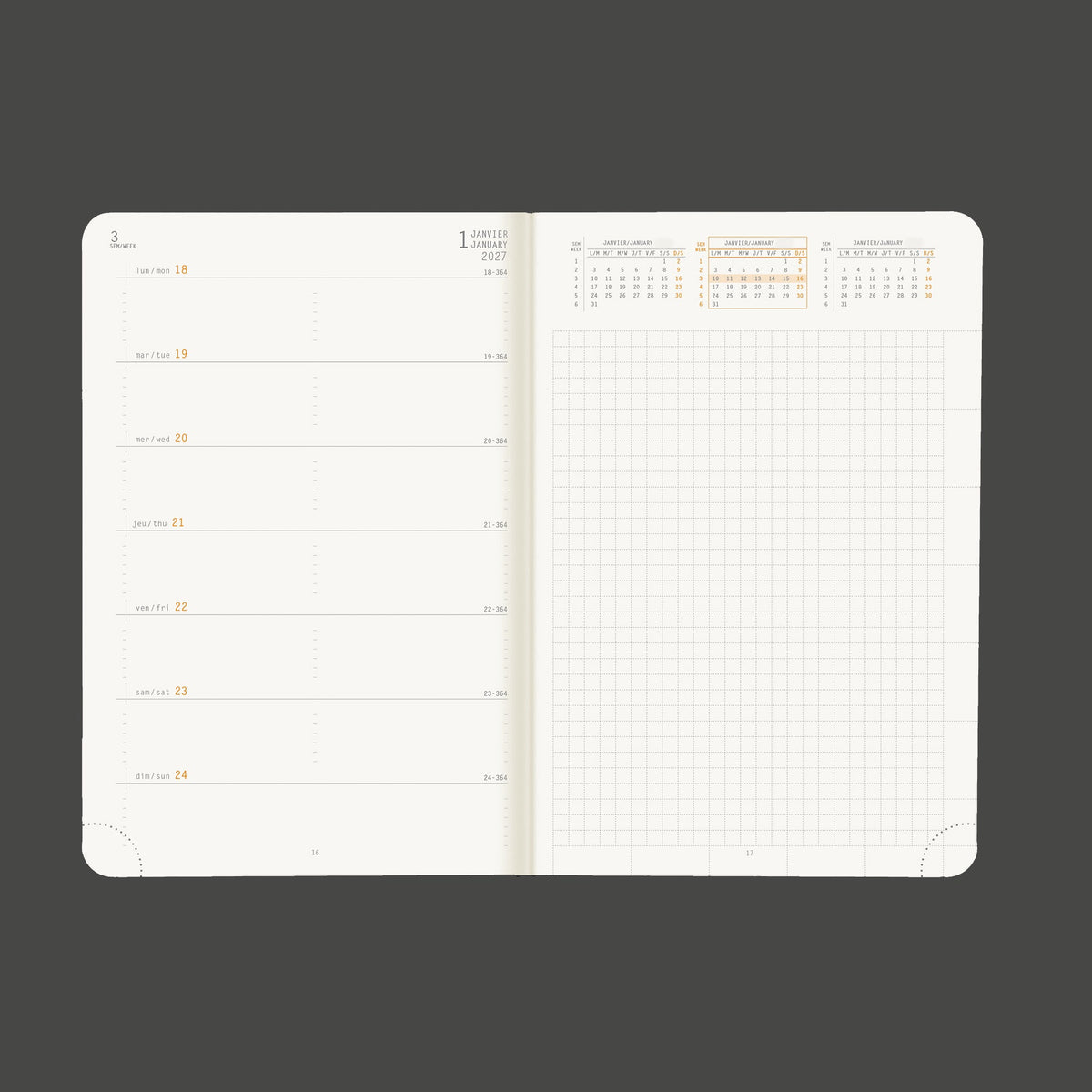 Rhodia 2027 Weekly Notebook Diary A6 Fuchsia
